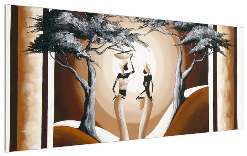 Tablou oriental cu două femei și copac (120x50 cm), în 40 de alte dimensiuni noi
