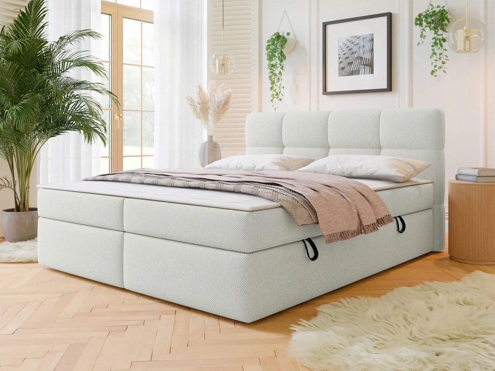 Pat matrimonial 180 cm Mejaso (Verde) (cu somieră și saltea) (cu sp. depozitare). Promo -17%. 1104402