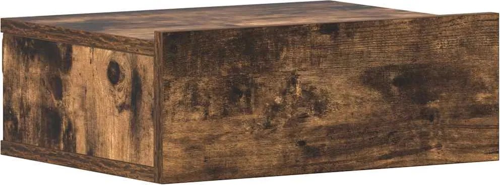 vidaXL Noptieră plutitoare, stejar fumuriu, 40x30x15 cm lemn prelucrat