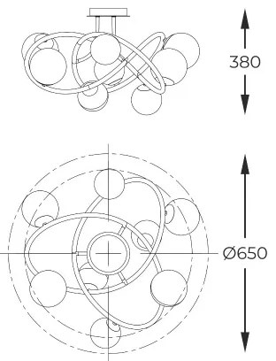 Lustră aplicată Zuma Line MX4922-8-EBGN NISYRO 8xG9/3,5W/230V negru