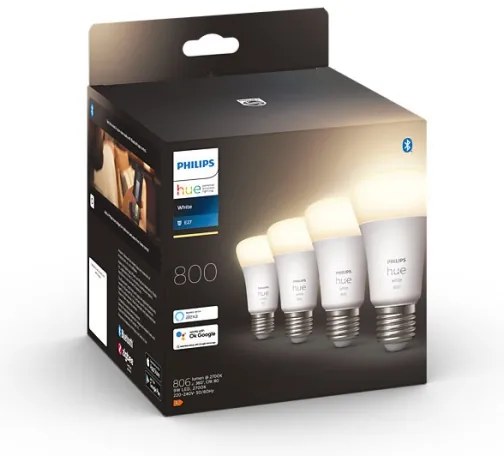 SET 4x bec LED dimabil Philips Hue WHITE A60 E27/9W/230V 2700K