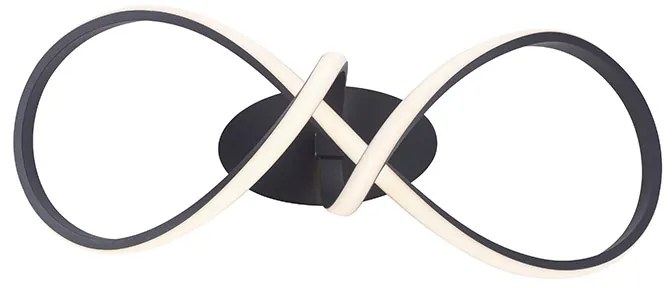 Plafoniera neagră 61 cm cu dimmer în 3 trepte inclusiv LED - Viola Due