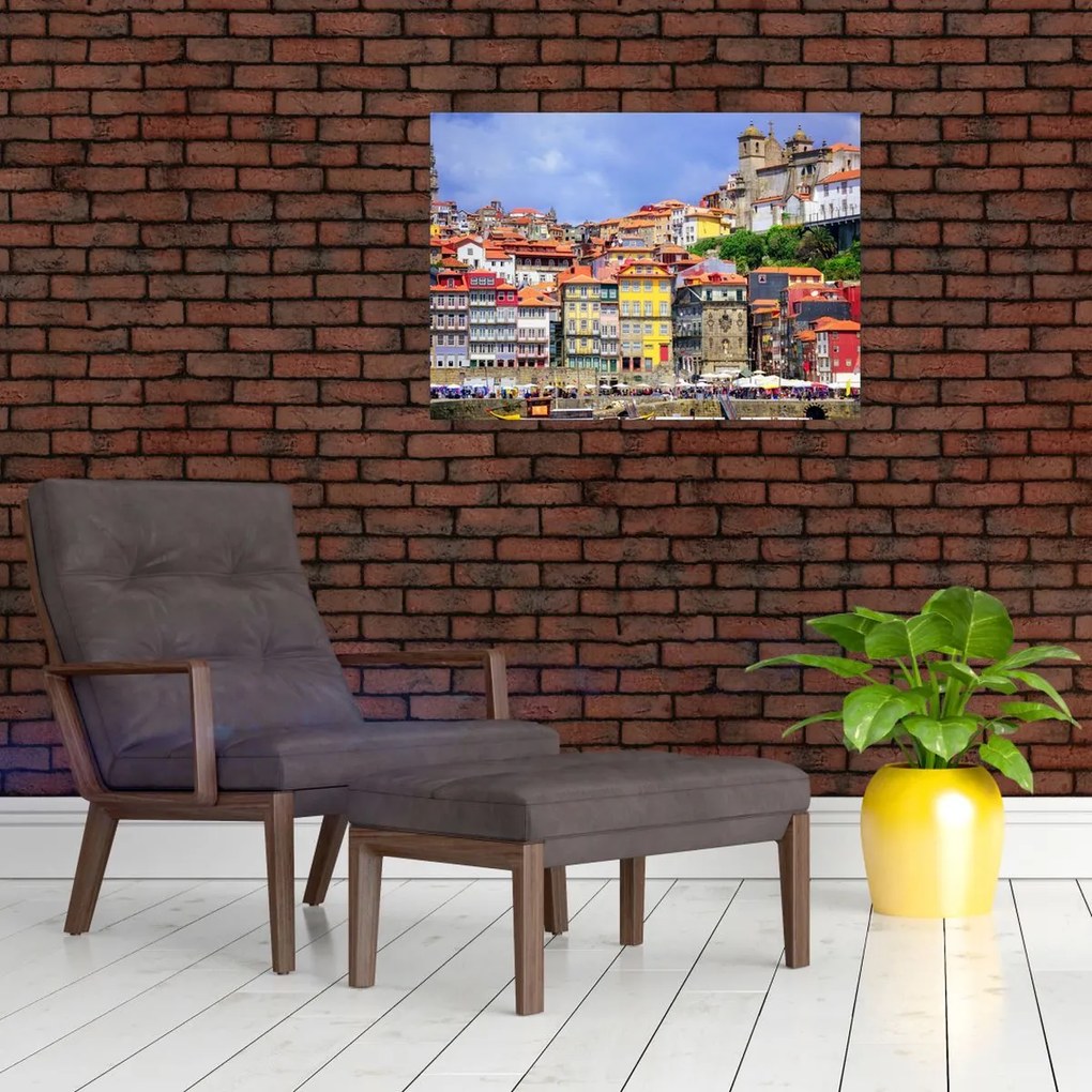 Tablou pe sticlă - Ribeira, Portugalia (70x50 cm)