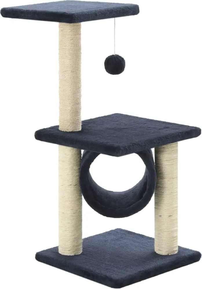 vidaXL Ansamblu pisici, stâlpi din funie sisal, bleumarin, 65 cm