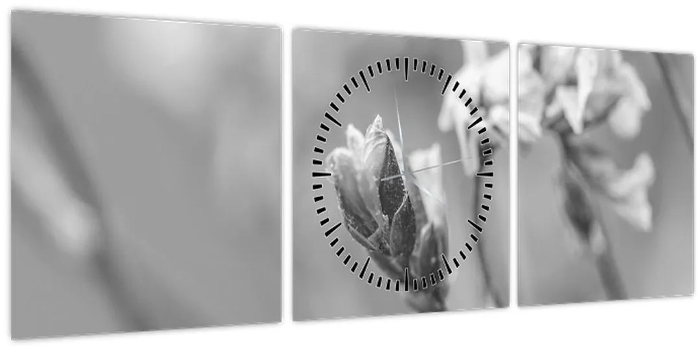 Tablou - Floare înflorită (cu ceas) (90x30 cm)