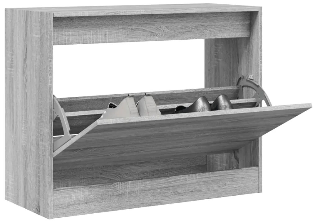 vidaXL Pantofar, gri sonoma, 80x34x63 cm, lemn prelucrat