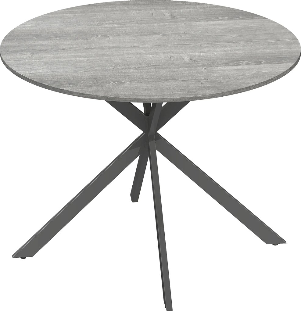 HOMCOM Masă rotundă pentru 4 persoane, masă de bucătărie în stil industrial cu picioare din oțel, pentru zona de luat masa, bucătărie, Gri | Aosom Romania