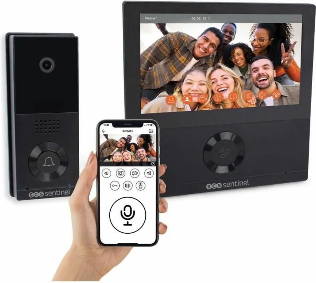 Interfon Video Inteligent SCS SENTINEL VisioWifi Negru noir