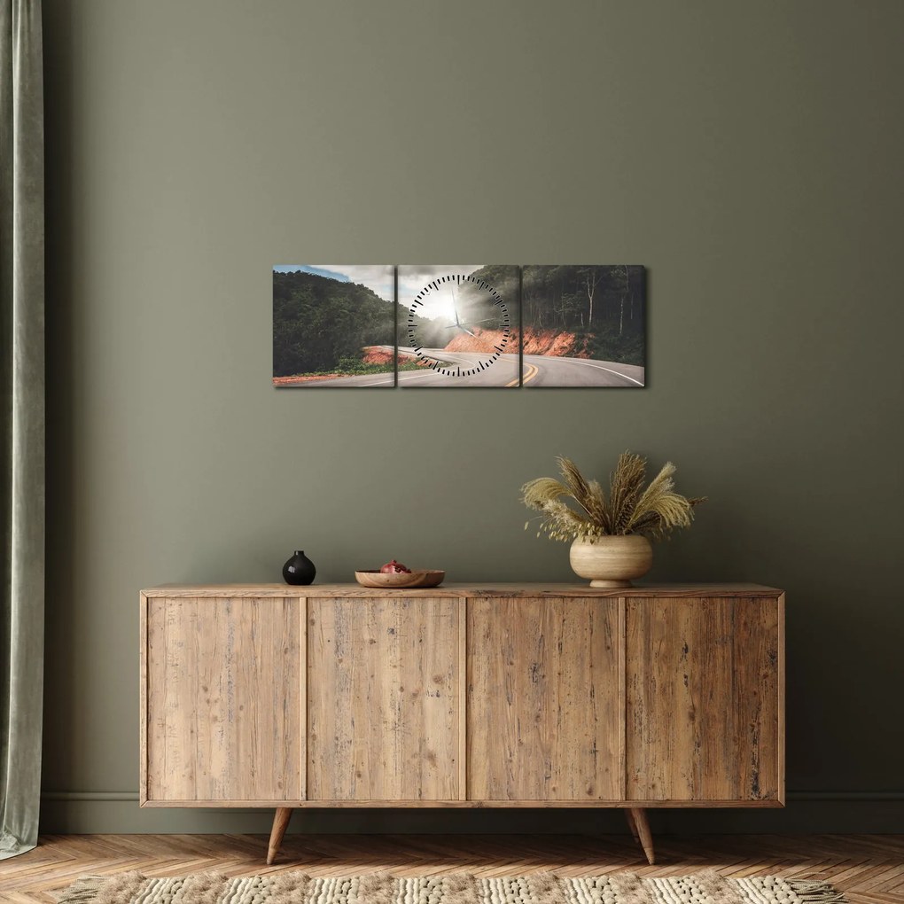 Tablou - Drum start (cu ceas) (90x30 cm)