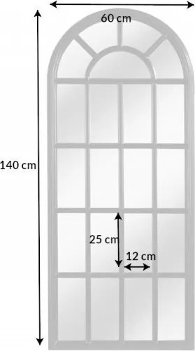 Oglinda design fereastra romantic Shabby Chic Castillo 140cm, negru