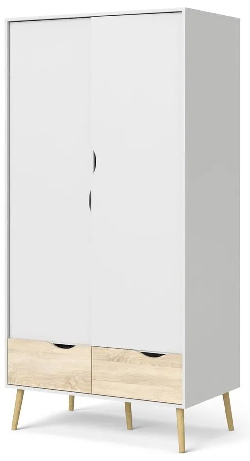 Șifonier Tvilum Oslo, 99x200 cm, alb-natural