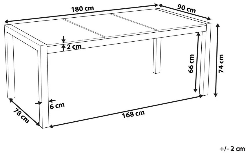Masă de grădină Grosso 180 (negru) (piatră naturală). 1010099