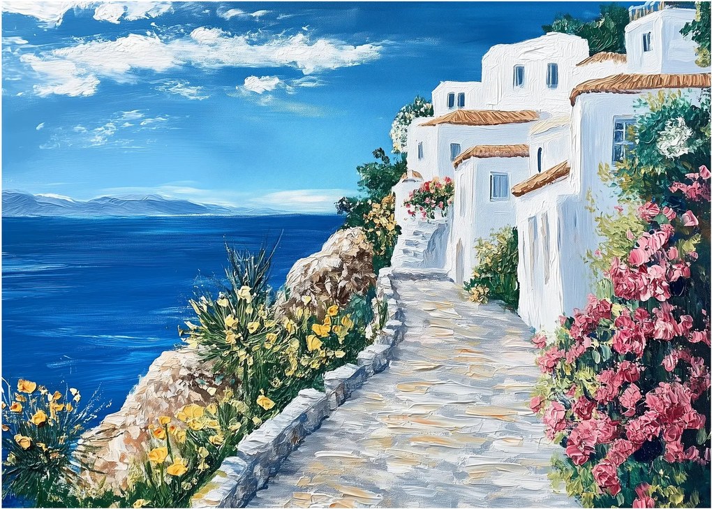 Tablou pe sticlă - Alee lângă mare (70x50 cm)