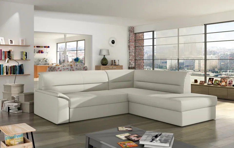 Coltar extensibil, cu spatiu pentru depozitare, 212x90x65 cm, Elano R01, Eltap (Culoare: Bej deschis / Soft 33)