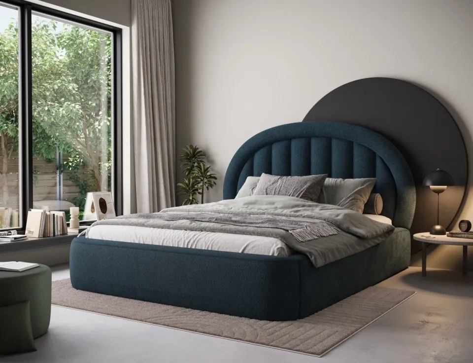 Pat cu cadru metalic si spatiu pentru depozitare, 180x200 cm, Tapedo, Eltap (Culoare: Gri / Xillar 04)