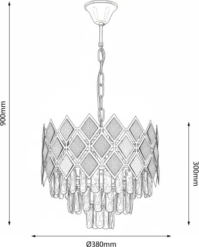 Brilagi - Candelabru cu lanț CRISTAL 5xE14/40W/230V Ø 38 cm auriu/negru
