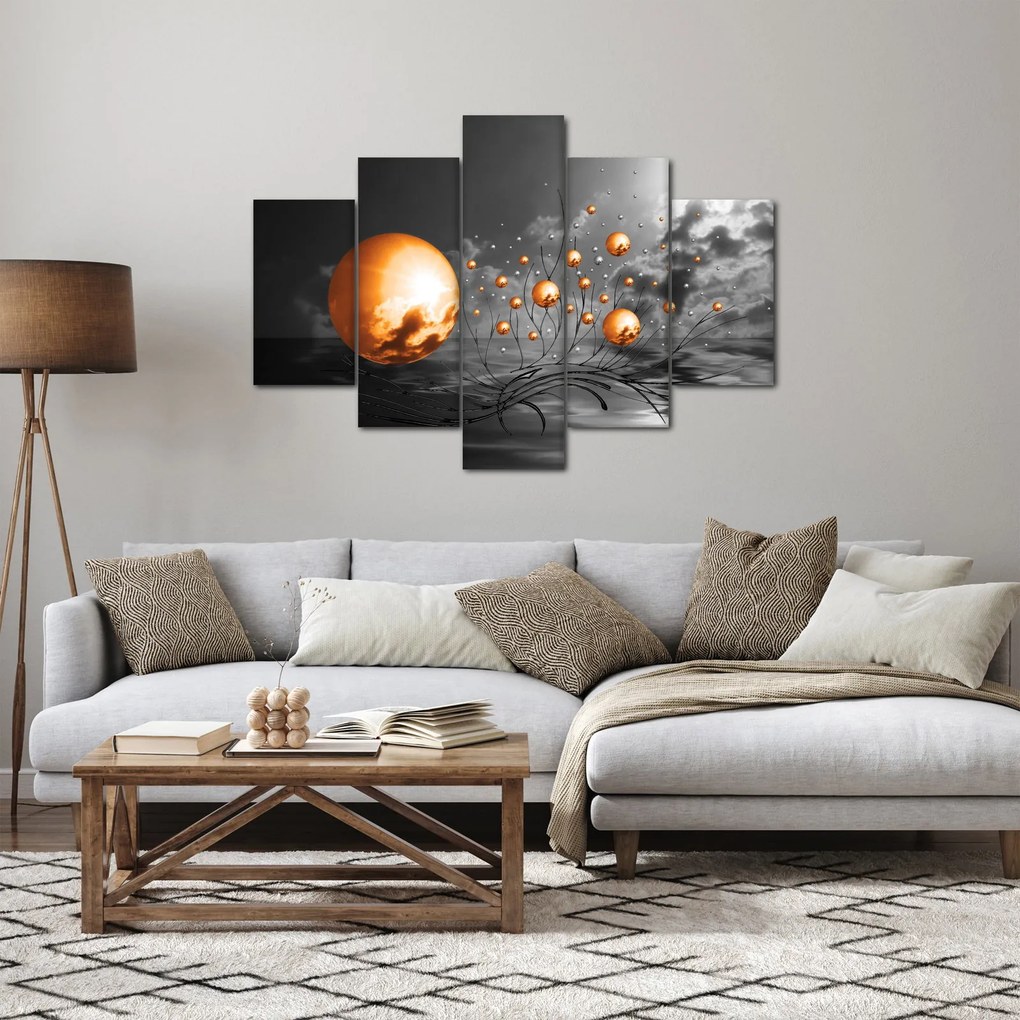 Tabloul bilelor portocalii abstarcte (150x105 cm)