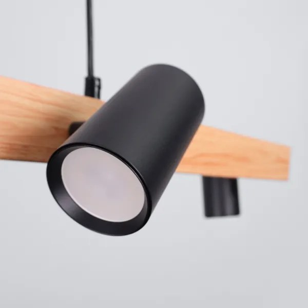 Brilagi - Candelabru LED RGBW reglabil, suspendat pe cablu SELE 6xGU10/6,5W/230V negru/stejar