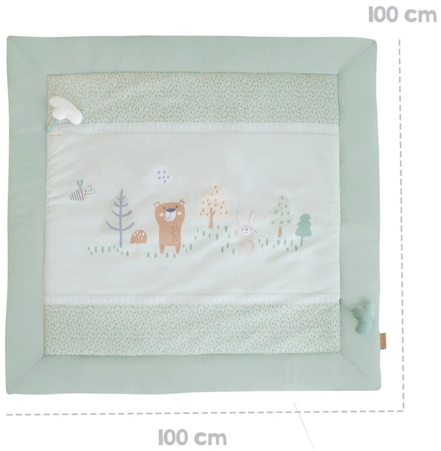 Saltea de joacă pentru copii verde-deschis 100x100 cm Woodland Buddies – Roba