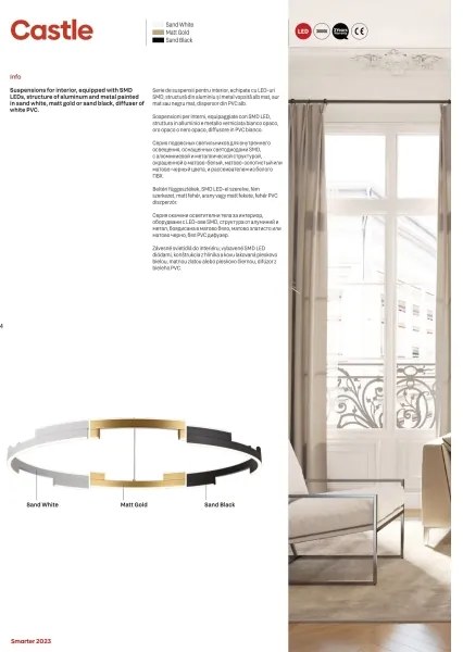 Lustră LED dimabilă pe cablu CASTLE LED/60W/230V negru Redo 01-3179