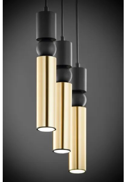 Lustră pe cablu Jupiter 2007 ALAS 3xGU10/10W/230V auriu/negru