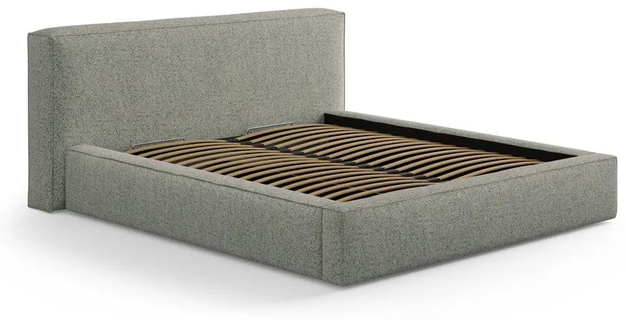 Tăblie de pat verde tapițată 209x100 cm Olivia – Micadoni