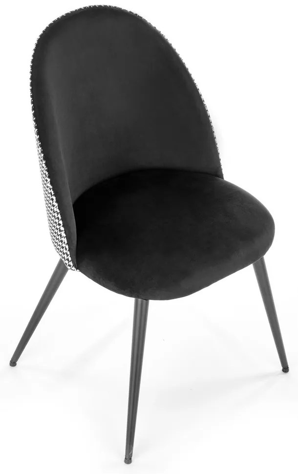 Scaun de bucaterie Demi, negru/alb