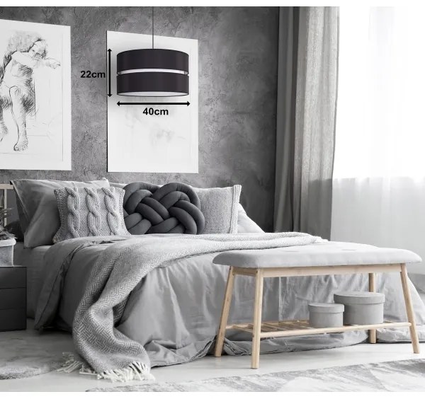 Lustră pe cablu Duolla DUO 1xE27/15W/230V d. 40 cm negru/alb