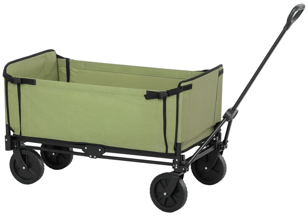 Outsunny Căruț de grădină pliabil 130 L căruț de transport sac detașabil mâner telescopic rotativ 90 x 50 x 60 cm negru | Aosom Romania