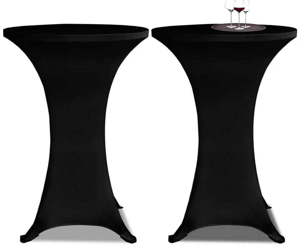vidaXL Faţă de masă pentru mese inalte Ø 70 cm negru elasticizată 2 buc