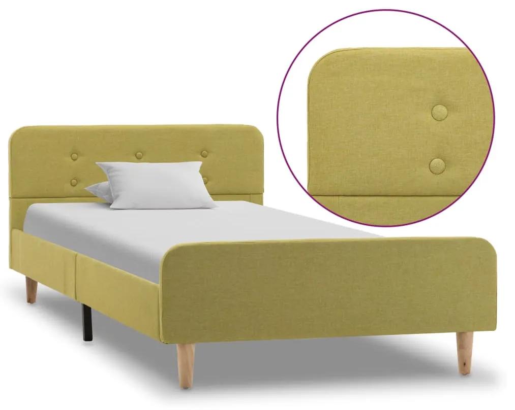 284913 vidaXL Cadru de pat, verde, 100 x 200 cm, material textil