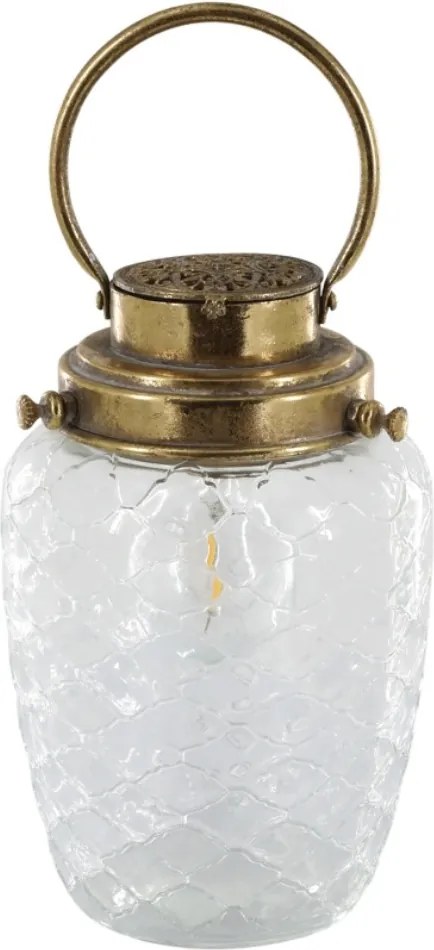 Felinar auriu, din sticla, LED, E27, D15.5cm. French