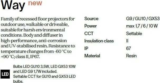 Spot exterior incastrabil IP67 WAY FI D120 ROUND WIDE