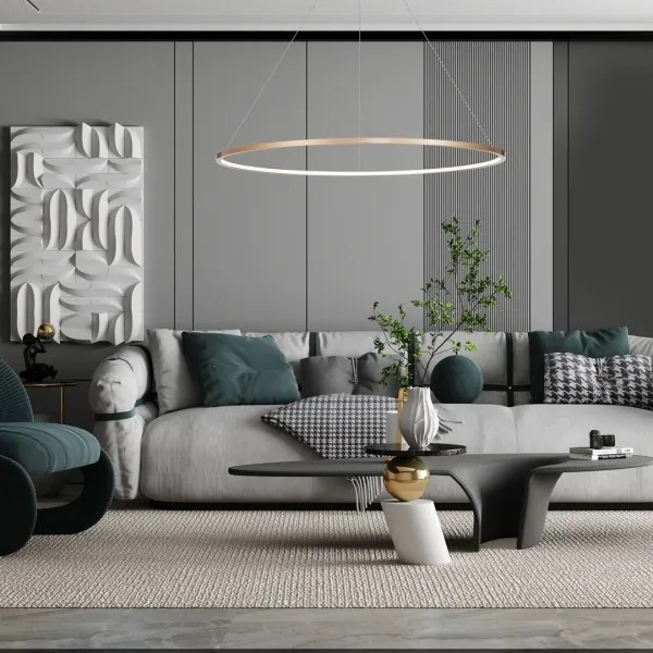 Lustr LED SATURNO 65W 230V pr. 120 cm IP44 auriu