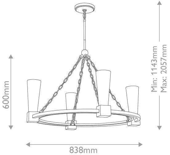 Elstead KRISTY4-DG-OPAL - Candelabru pe tijă KRISTY 4xE27/40W/230V, finisaj cupru