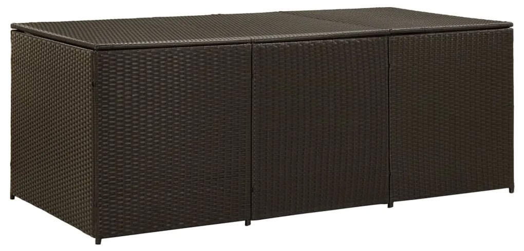 46478 vidaXL Ladă depozitare grădină, maro, 180 x 90 x 75 cm, poliratan