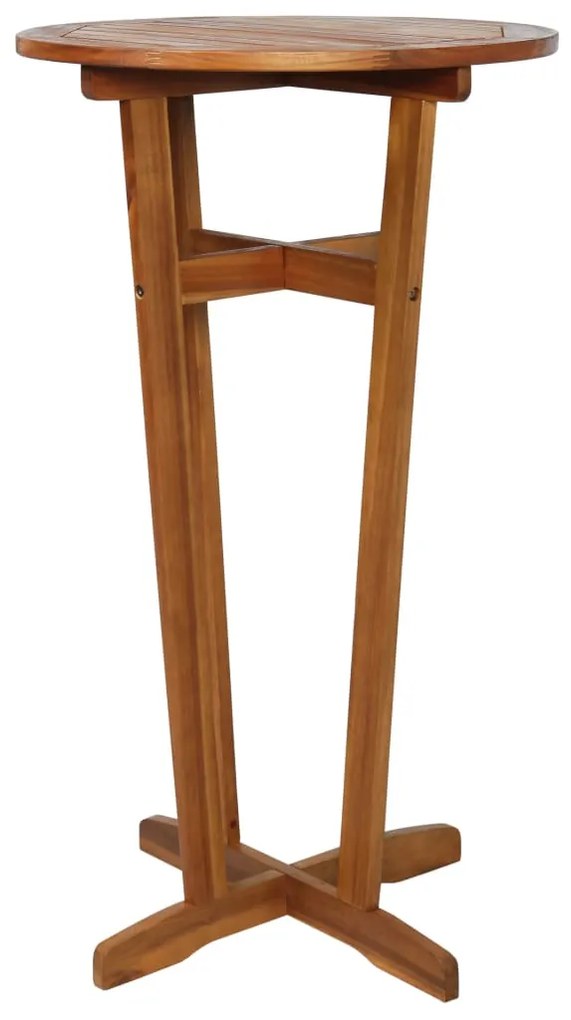 Set mobilier de bar de gradina, 5 piese, lemn masiv de acacia Scaune de bar cu spatar, 5