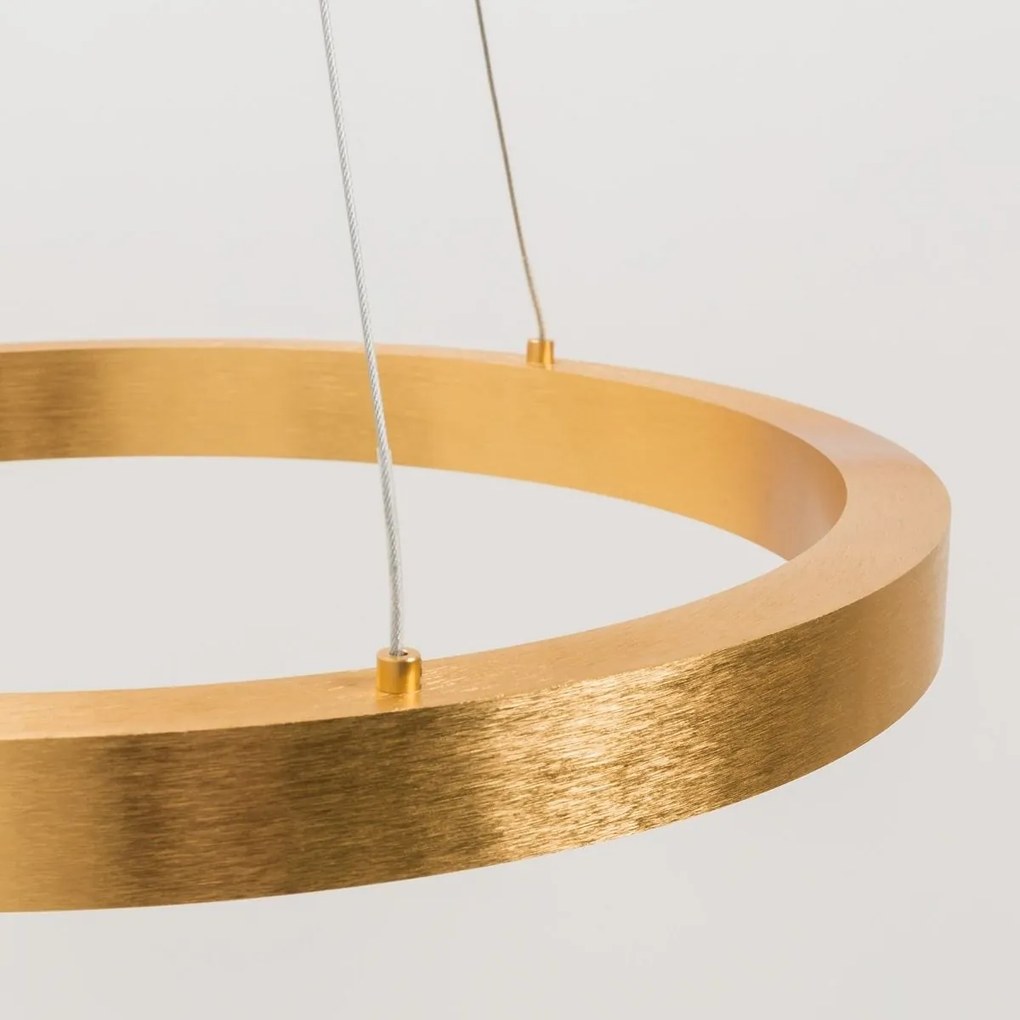 Lustra LED design modern circular CARLO auriu, diametru 50cm