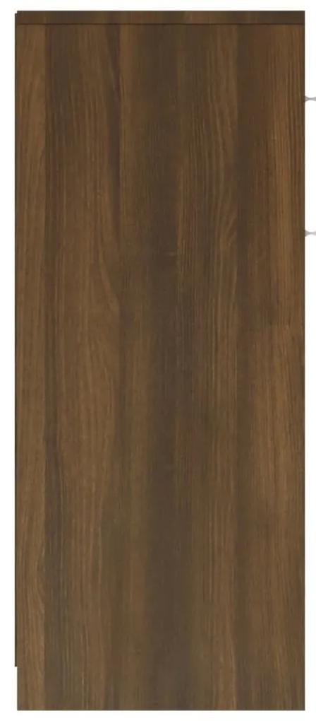 Dulap de baie, stejar maro, 60x33x80 cm, lemn prelucrat Stejar brun, 1