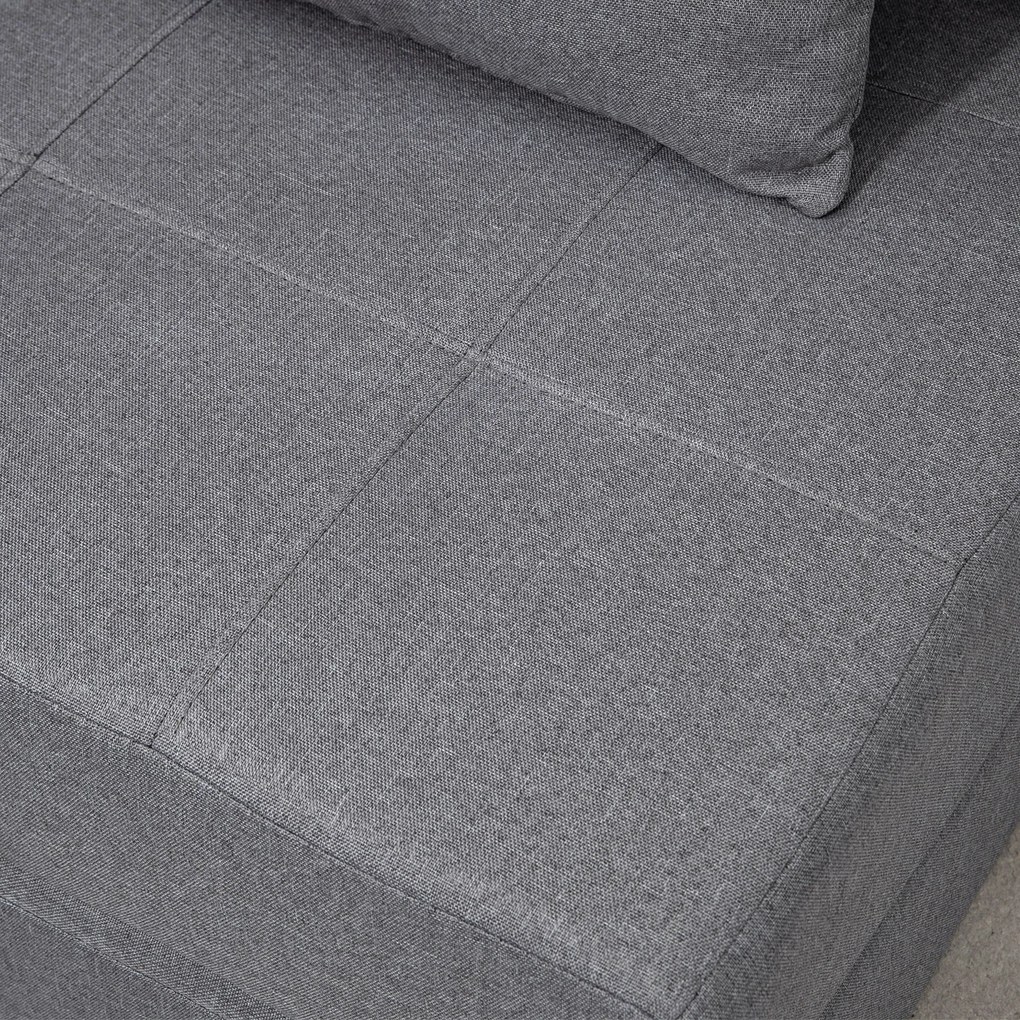 HOMCOM Fotoliu Pliabil Convertibil în Pat Single cu Pernă Inclusă, 70x70x61 cm, Gri | Aosom Romania