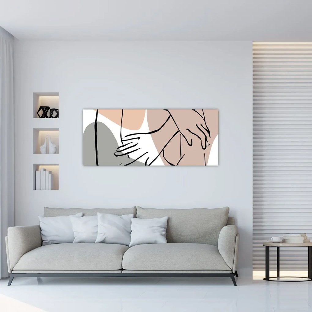 Tablou - Femeie corp linie de artă N⁰2 (120x50 cm)