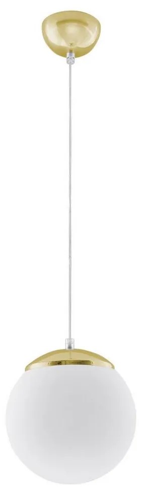 Sollux SL.0715 - Lustră suspendată pe cablu TOYA, 1xE27/60W/230V, Ø 20 cm, alb/auriu