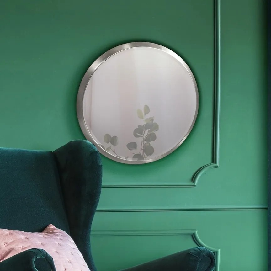 Oglinda decorativa rotunda 44cm Aries silver SV-119023