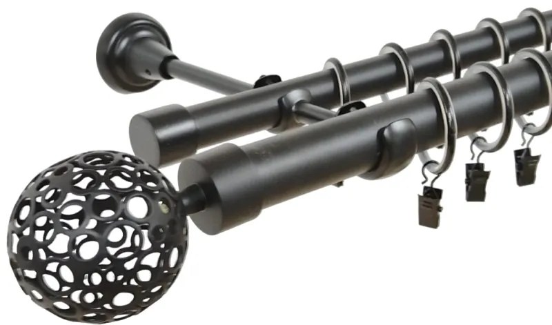 Galerie dubla azur negru 25/19mm (Alege marime: 400 cm)