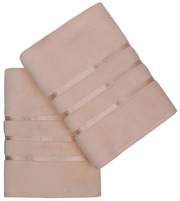 Set 2 Prosoape de baie Dolce, 70x140 cm, 100% Micro Bumbac, 560 gsm, Somon