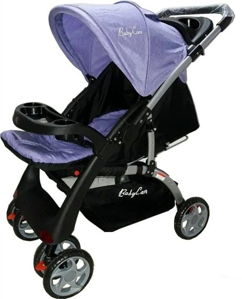 Carucior nou nascuti 2 in 1 BABY CARE™ PRO C18, Maner reversibil, Spatar reglabil in 3 trepte, Amortizoare, Frana picior,Pliabil , MOV