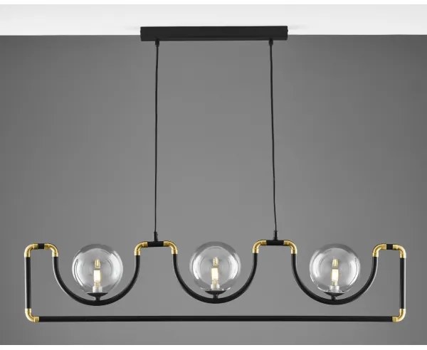 Lustră pe cablu Jupiter 1990 HANZA 3xG9/10W/230V negru/auriu