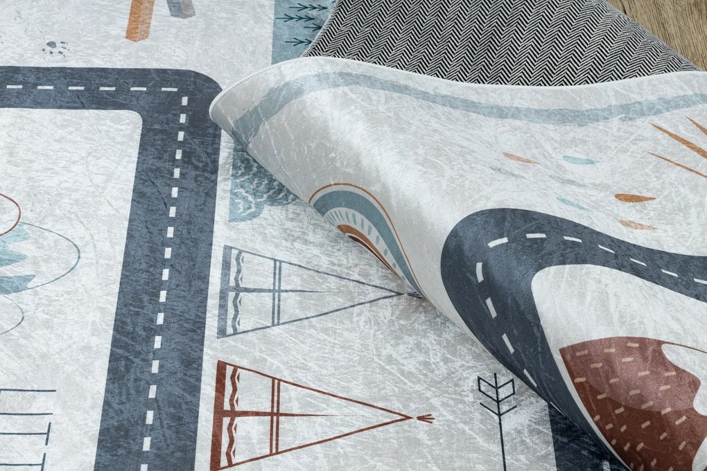 BAMBINO 46980 covor lavabil Pădure, străzi pentru copii anti-alunecare - alb / verde