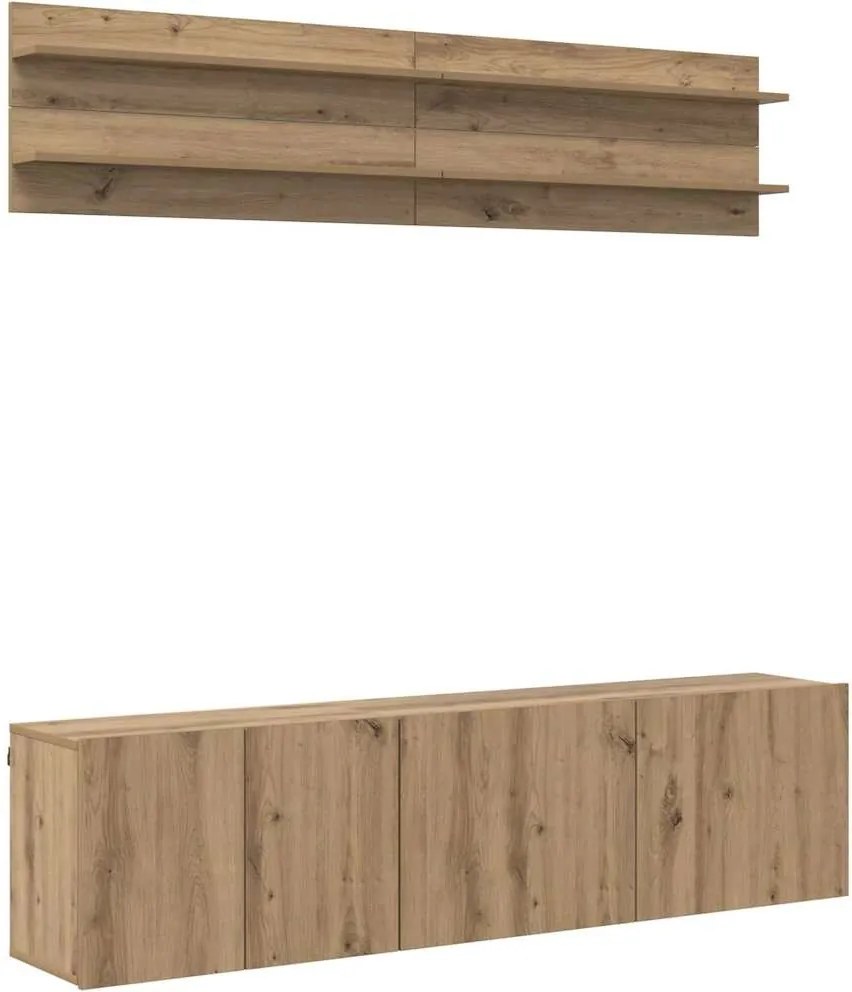 vidaXL Unități TV Pe perete 6 pcs stejar artizanal Lemn compozit