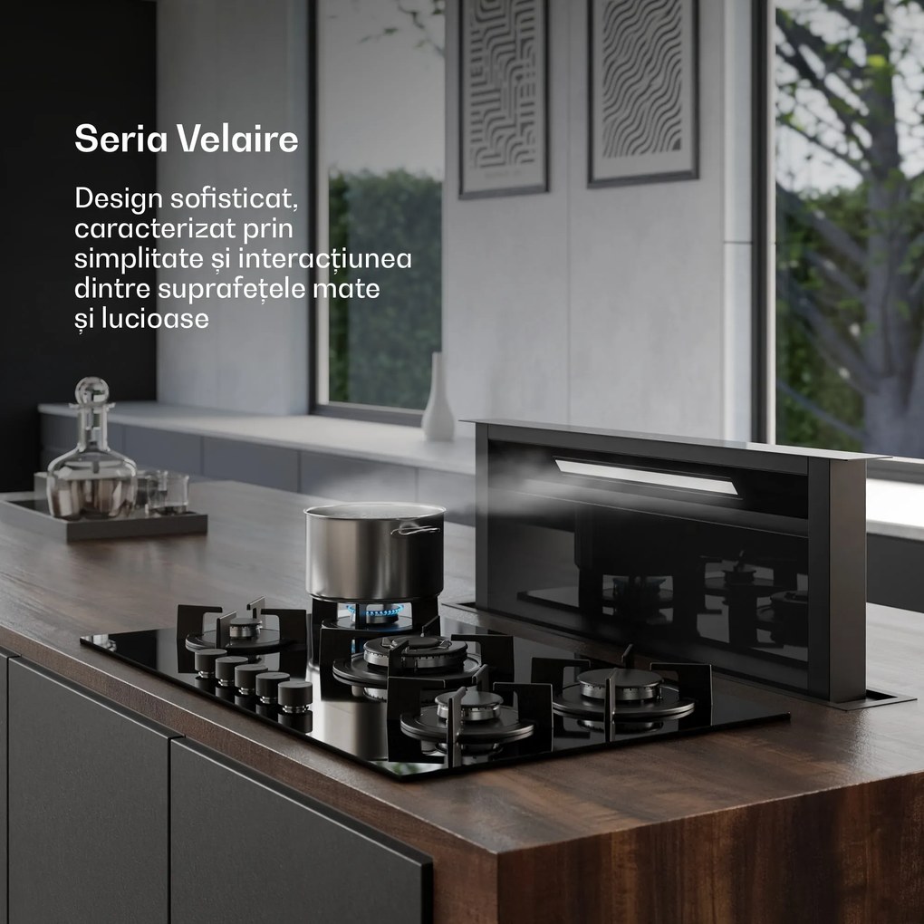 Klarstein Plita pe gaz Velaire, cu 5 arzătoare și aprindere electrică, compatibilă cu gaz natural și GPL, 10400 W, 90 cm.